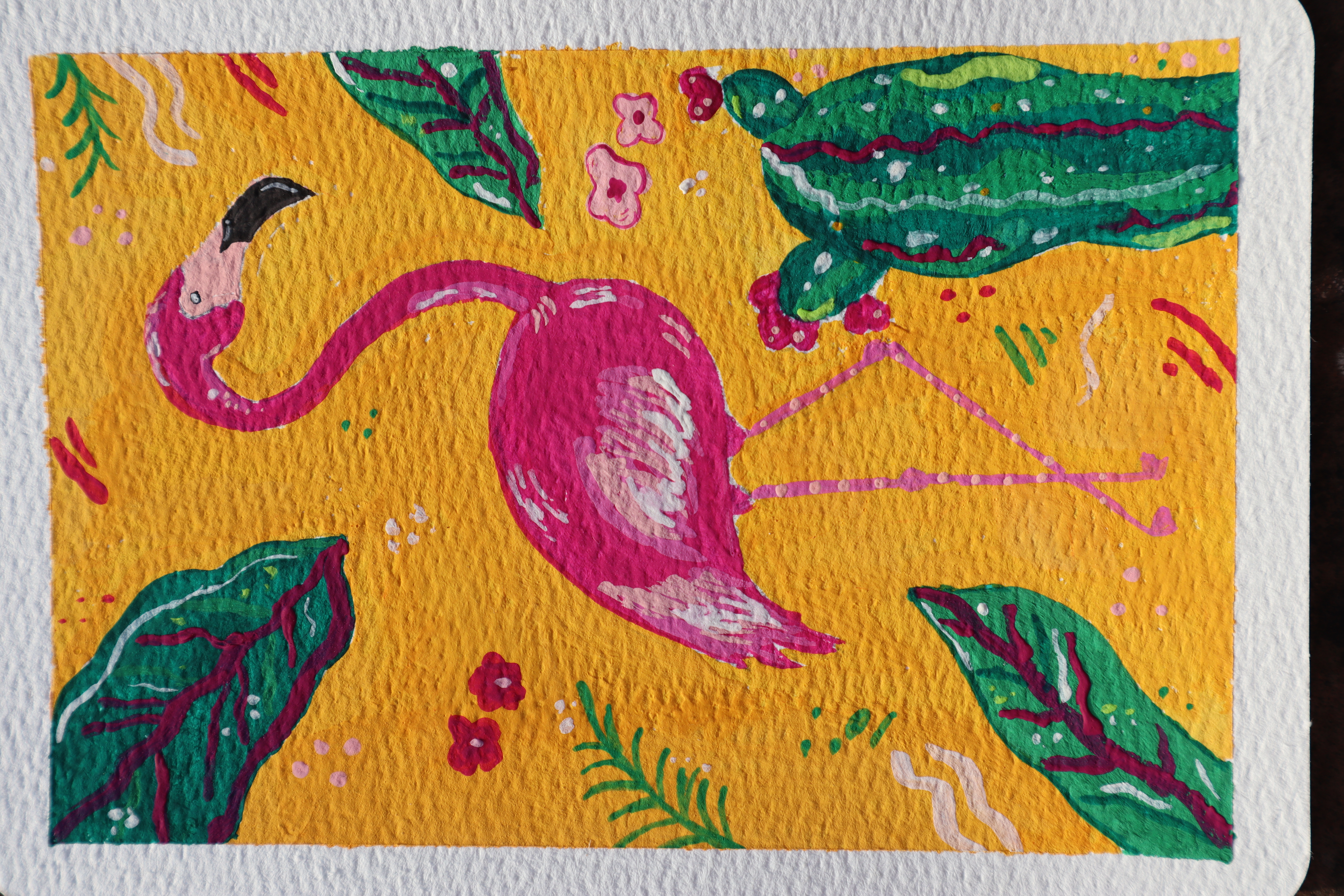 Flamingo painting